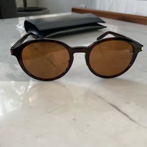 SAINT LAURENT tortoise round sunglasses